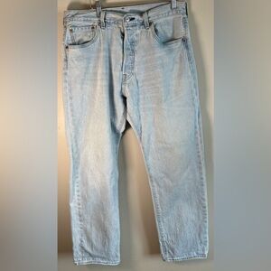 Levis 501 93 Jeans Mens 33x30 Light Wash Button Fly Straight Leg Denim Preppy